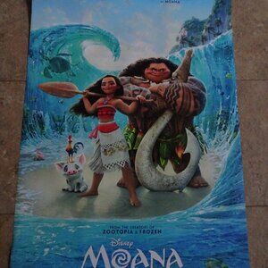 Moana - Movie Poster - A Walt Disney Picture with Moana and Maui - Advance